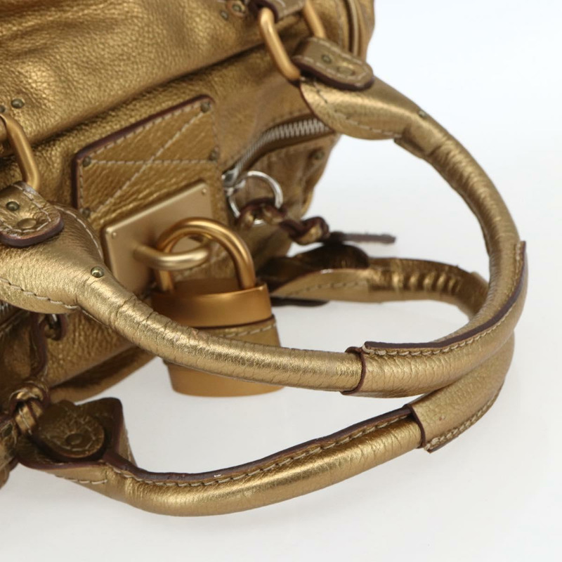 【日本直送】Chloe Paddington 手提包 皮革 米色 金色銀色 正品 am10339V-6
