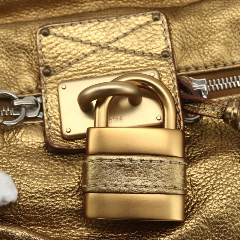 【日本直送】Chloe Paddington 手提包 皮革 米色 金色銀色 正品 am10339V-16