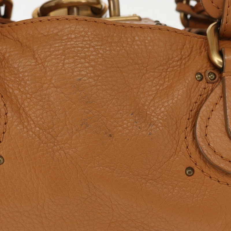 【日本直送】Chloe Paddington 手提包，棕色、金色、銀色皮革，正品 am10338V-2