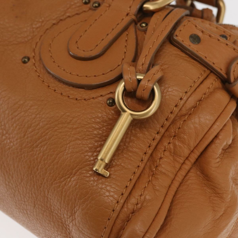 【日本直送】Chloe Paddington 手提包，棕色、金色、銀色皮革，正品 am10338V-9