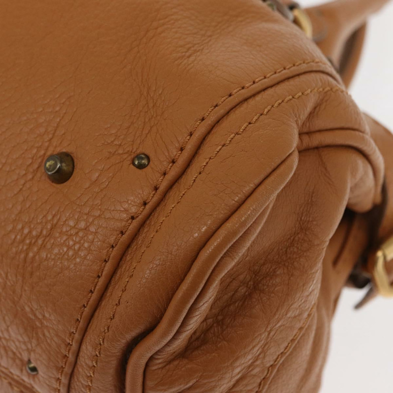 【日本直送】Chloe Paddington 手提包，棕色、金色、銀色皮革，正品 am10338V-14