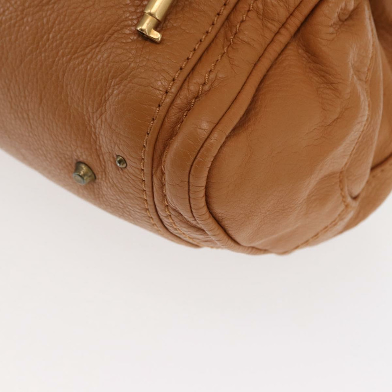 【日本直送】Chloe Paddington 手提包，棕色、金色、銀色皮革，正品 am10338V-16