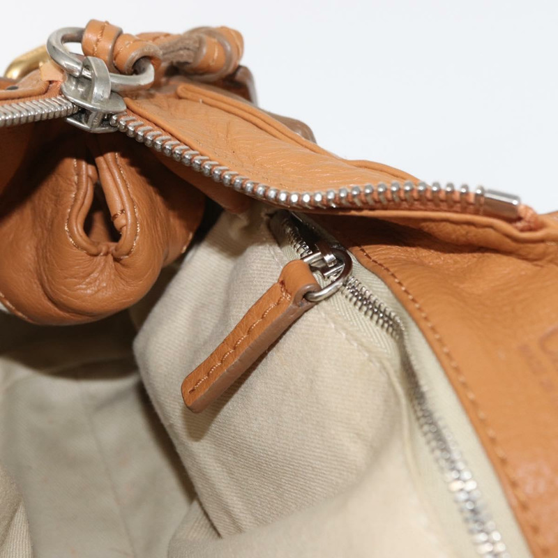 【日本直送】Chloe Paddington 手提包，棕色、金色、銀色皮革，正品 am10338V-21