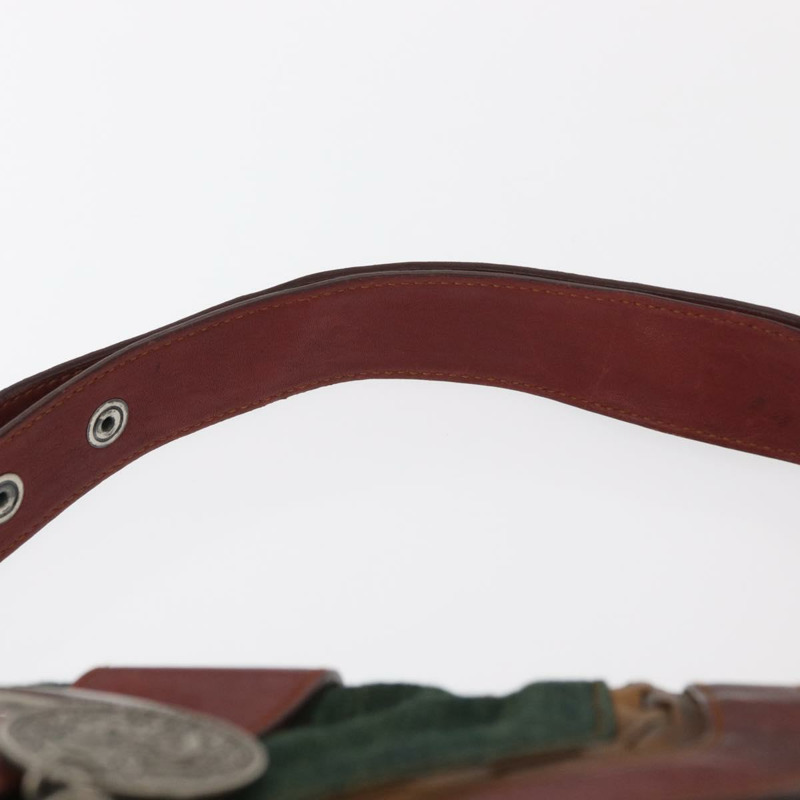 【日本直送】Christian Dior Gaucho 單肩包 牛仔綠 銀色 正品 162945V-13