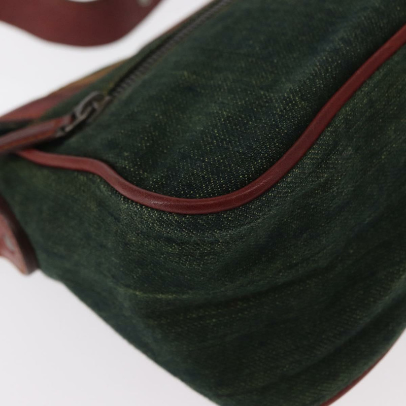 【日本直送】Christian Dior Gaucho 單肩包 牛仔綠 銀色 正品 162945V-15