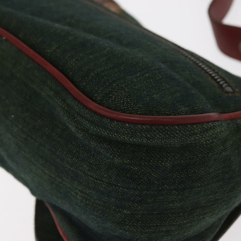 【日本直送】Christian Dior Gaucho 單肩包 牛仔綠 銀色 正品 162945V-16