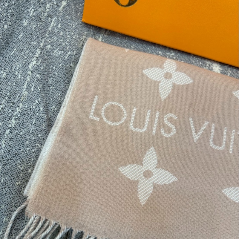 全新正品 Louis vuiton M77727 經典羊絨圍巾 粉色-2