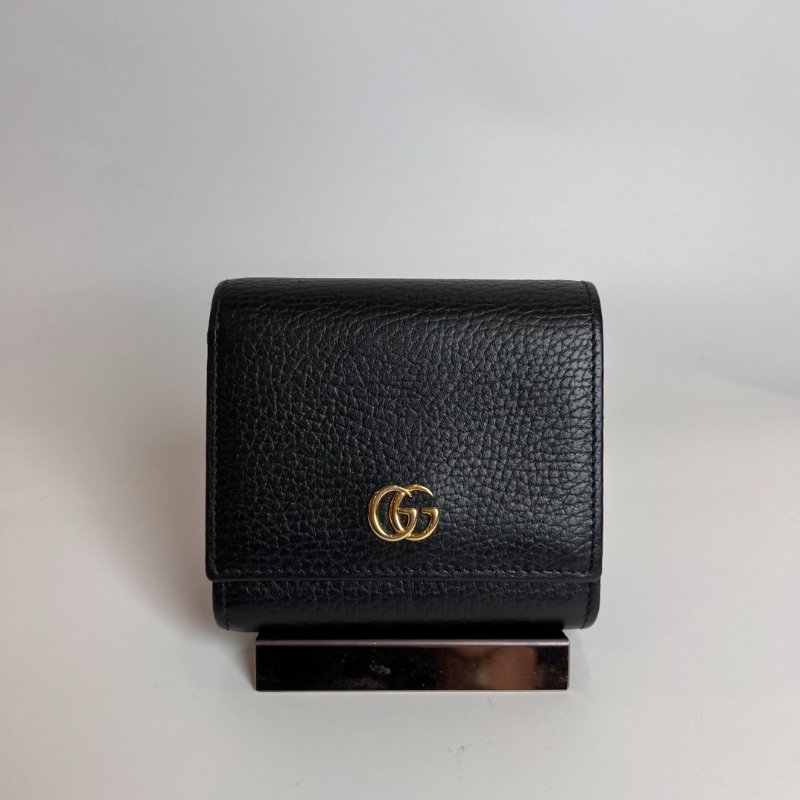 GUCCI 598587 黑金拚粉紅Marmont對開釦式中夾-0