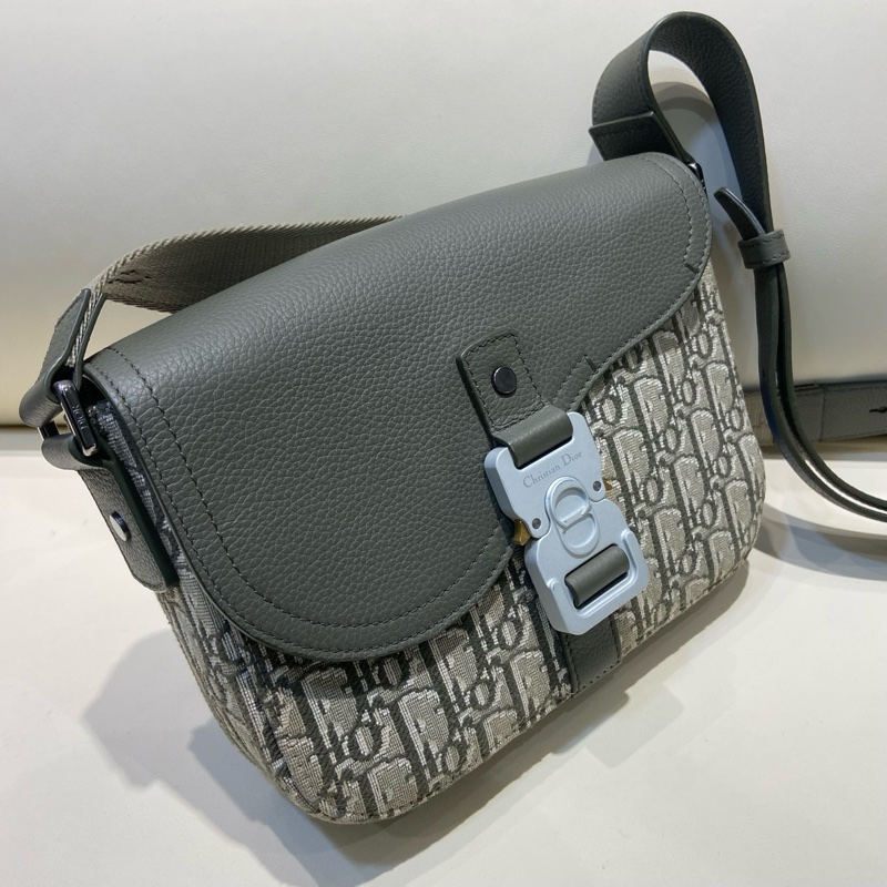 DIOR迪奧 Saddle 可調節肩帶翻蓋開合 Oblique印花 粒面牛皮革綠色23編碼-2