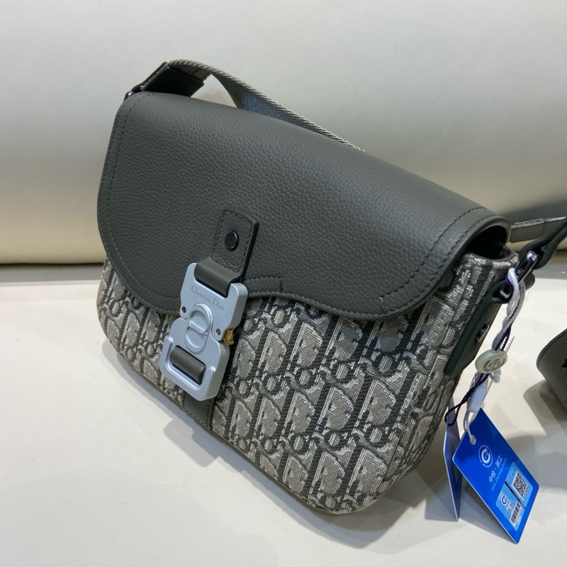 DIOR迪奧 Saddle 可調節肩帶翻蓋開合 Oblique印花 粒面牛皮革綠色23編碼-3