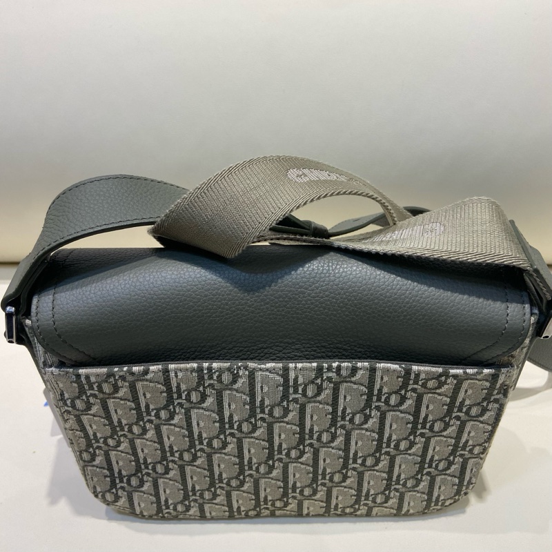DIOR迪奧 Saddle 可調節肩帶翻蓋開合 Oblique印花 粒面牛皮革綠色23編碼-9