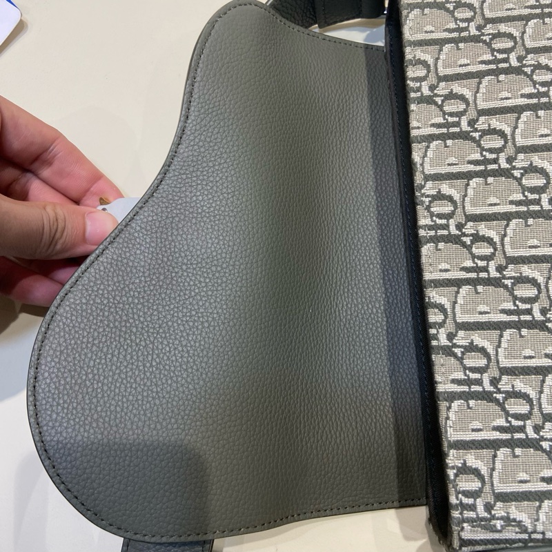 DIOR迪奧 Saddle 可調節肩帶翻蓋開合 Oblique印花 粒面牛皮革綠色23編碼-14