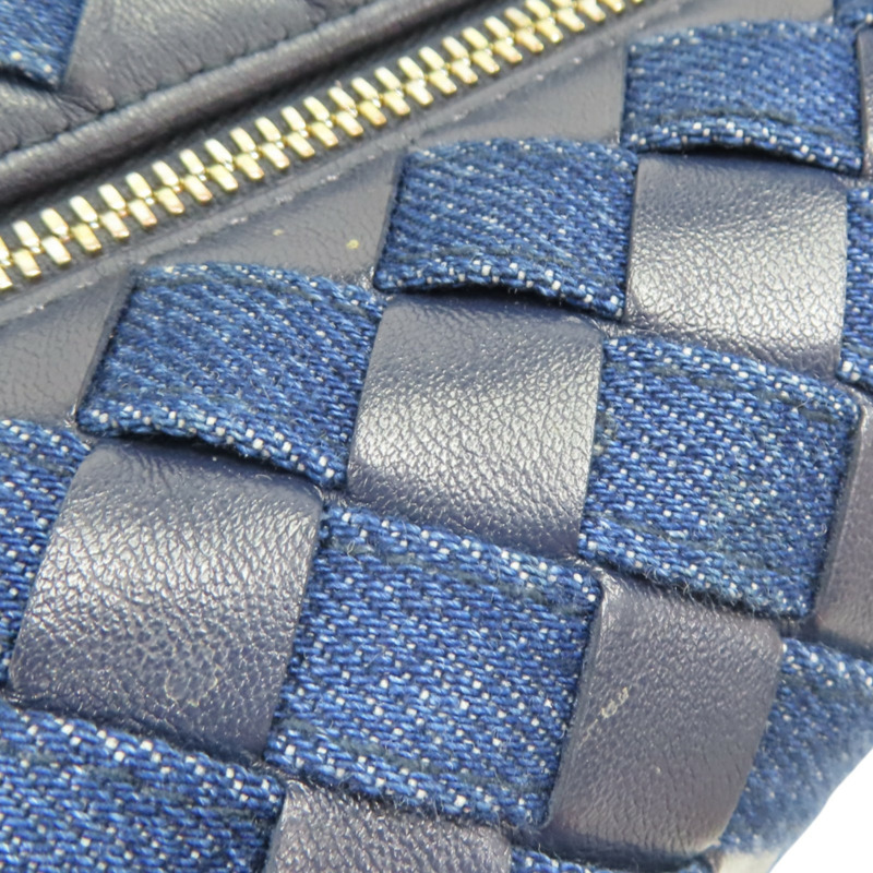 深藍色 牛皮 丹寧布 mini wallace 手提包【BOTTEGA VENETA 寶緹嘉】 796393-13