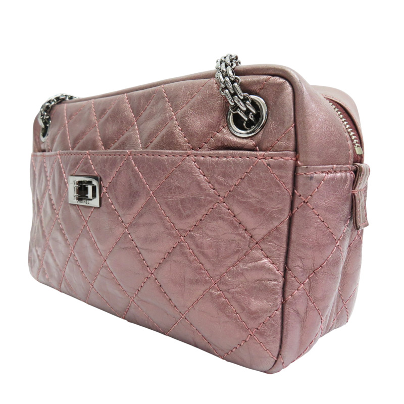 銀粉色 牛皮 Reissue 相機包 肩背包 銀釦【CHANEL 香奈兒】-2