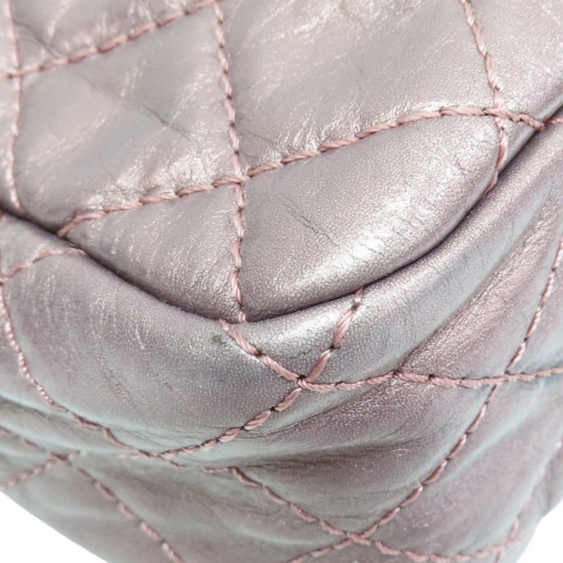銀粉色 牛皮 Reissue 相機包 肩背包 銀釦【CHANEL 香奈兒】-12
