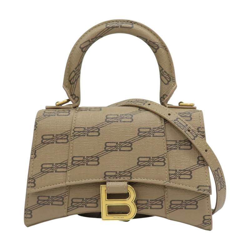 棕色 牛皮 Hourglass XS 兩用包 #592833【Balenciaga 巴黎世家】 #592833-0