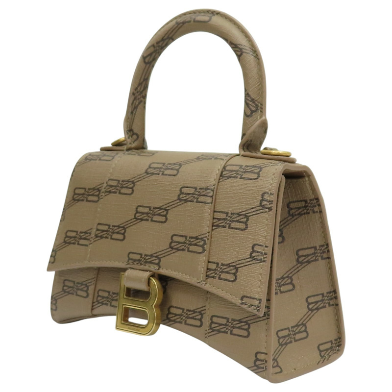 棕色 牛皮 Hourglass XS 兩用包 #592833【Balenciaga 巴黎世家】 #592833-2