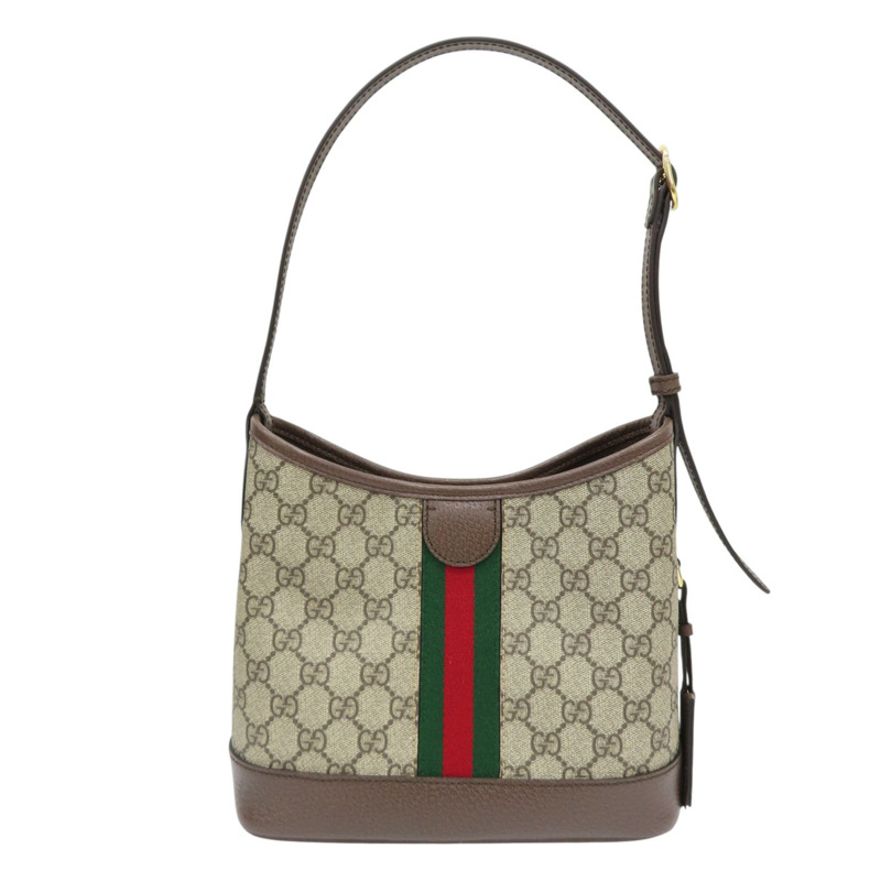烏木色 GG 帆布 牛皮 Ophidia 小號 肩背包【GUCCI 古馳】 781402-1