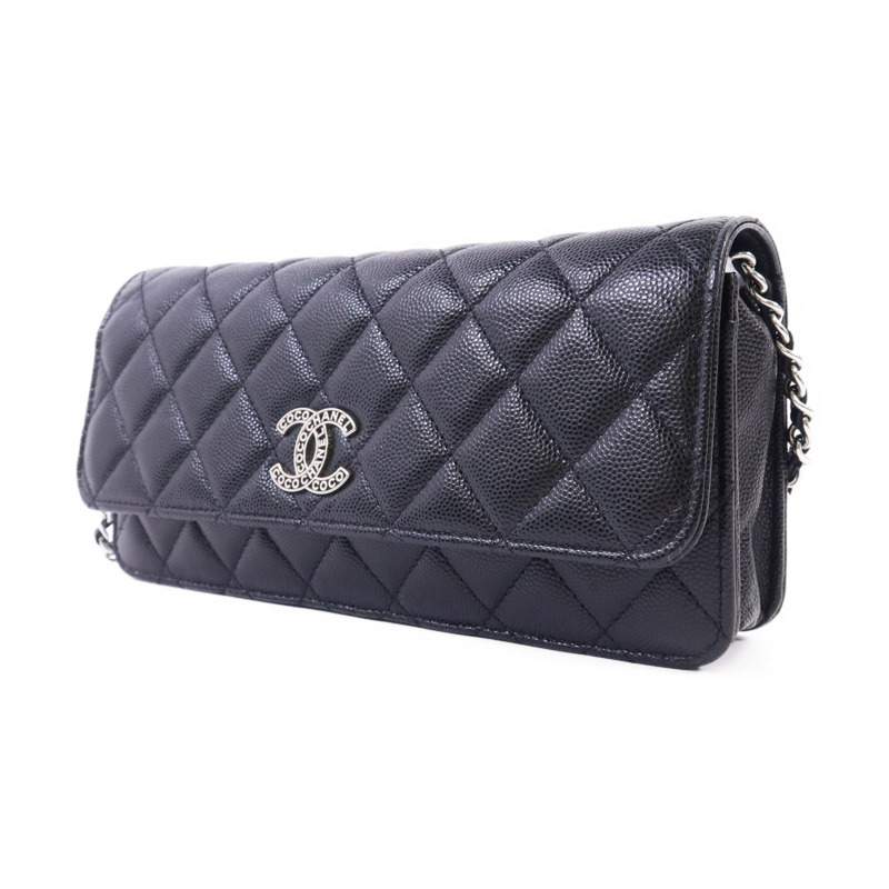 CHANEL 牛皮皮革Flap Phone Bag銀扣鏈帶肩背袋-2