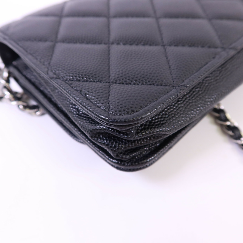 CHANEL 牛皮皮革Flap Phone Bag銀扣鏈帶肩背袋-15
