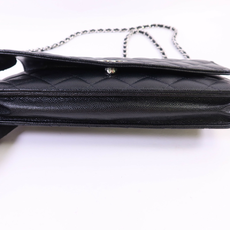 CHANEL 牛皮皮革Flap Phone Bag銀扣鏈帶肩背袋-16