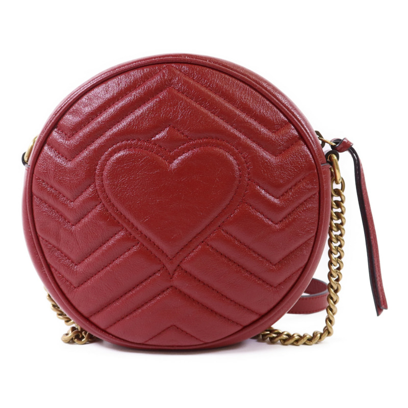 GUCCI 牛皮皮革GG Marmont金扣鏈帶肩背袋-1