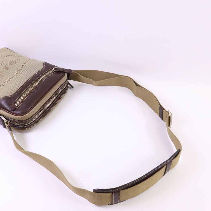 PRADA 帆布Shoulder Bag銀扣肩背袋-4