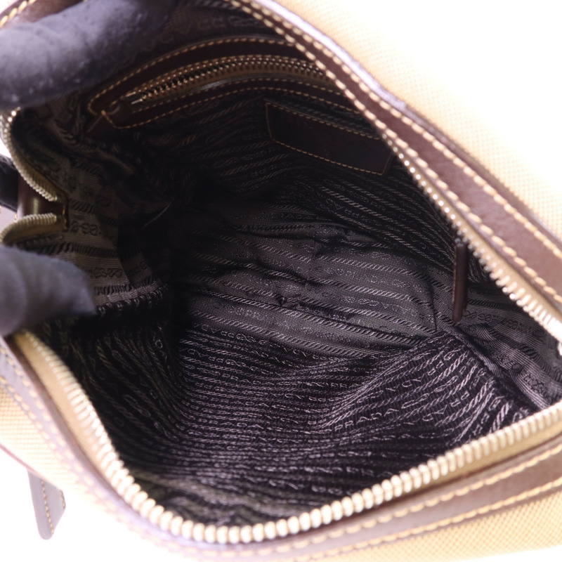 PRADA 帆布Shoulder Bag銀扣肩背袋-5