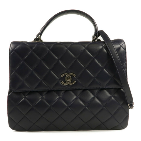 CHANEL 羊皮皮革Trendy CC Large銀扣手挽肩背兩用袋