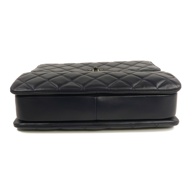 CHANEL 羊皮皮革Trendy CC Large銀扣手挽肩背兩用袋-3