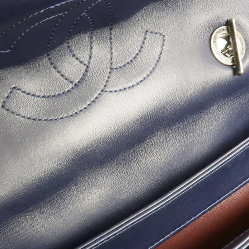 CHANEL 羊皮皮革Trendy CC Large銀扣手挽肩背兩用袋-16