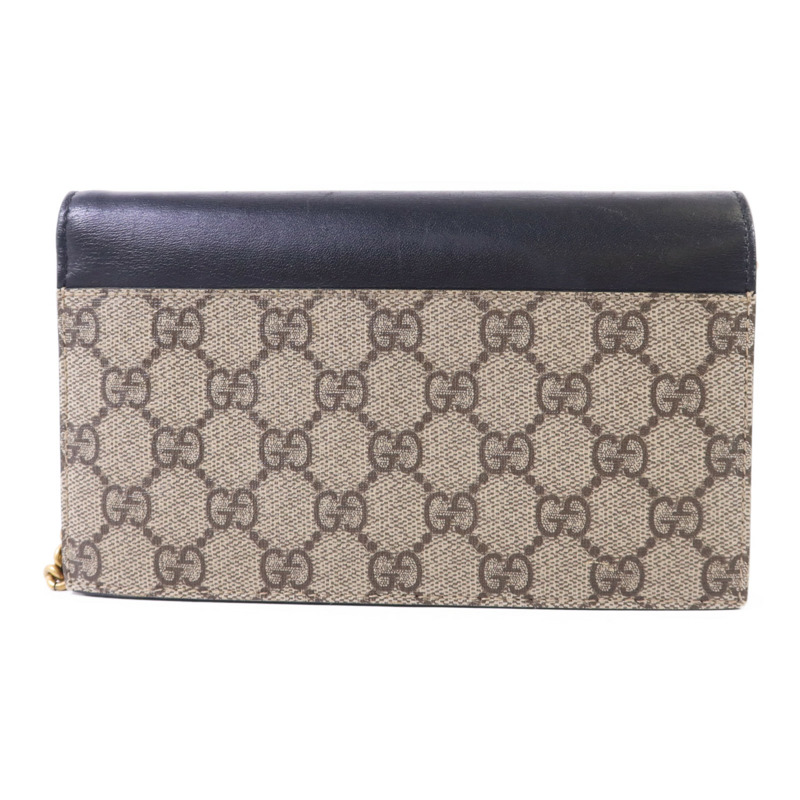 GUCCI 塗層帆布Wallet On Chain金扣鏈帶肩背袋-1