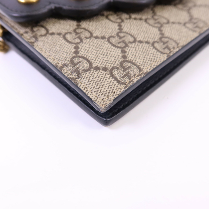 GUCCI 塗層帆布Wallet On Chain金扣鏈帶肩背袋-11