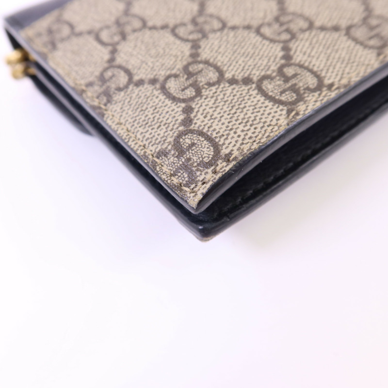 GUCCI 塗層帆布Wallet On Chain金扣鏈帶肩背袋-13