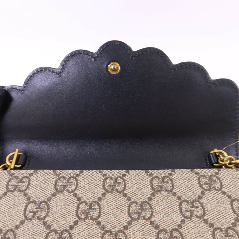 GUCCI 塗層帆布Wallet On Chain金扣鏈帶肩背袋-16