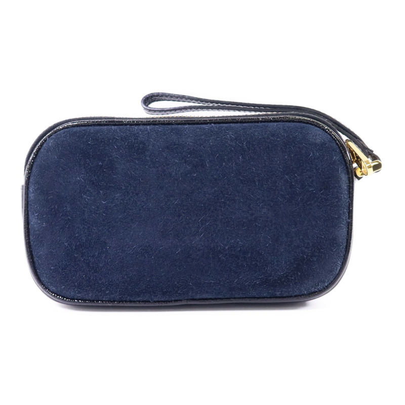 GUCCI 絨布/漆皮皮革Accessories Pouch金扣手拿包-1
