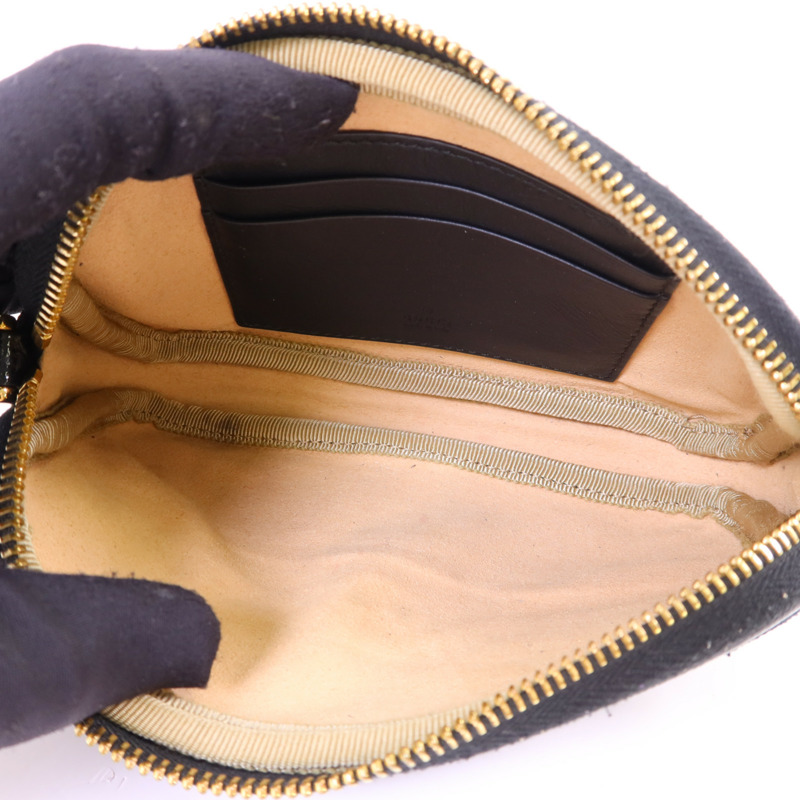 GUCCI 絨布/漆皮皮革Accessories Pouch金扣手拿包-4