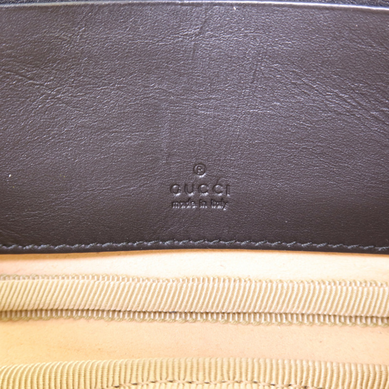 GUCCI 絨布/漆皮皮革Accessories Pouch金扣手拿包-5