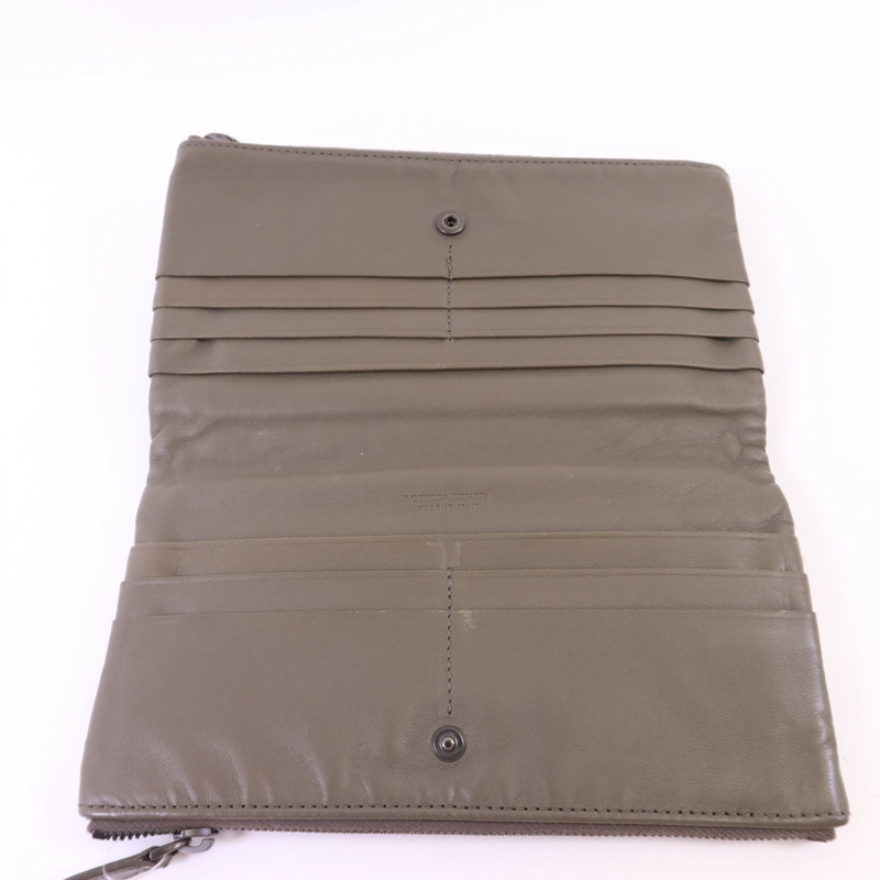 BOTTEGA VENETA 織紋皮革/天鵝絨Long Wallet長錢包-4