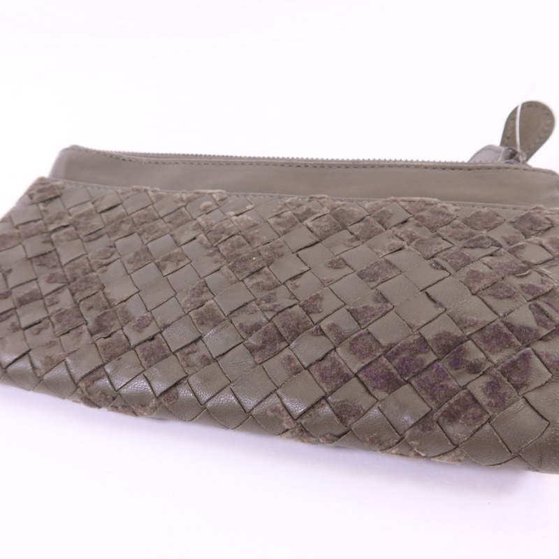 BOTTEGA VENETA 織紋皮革/天鵝絨Long Wallet長錢包-18