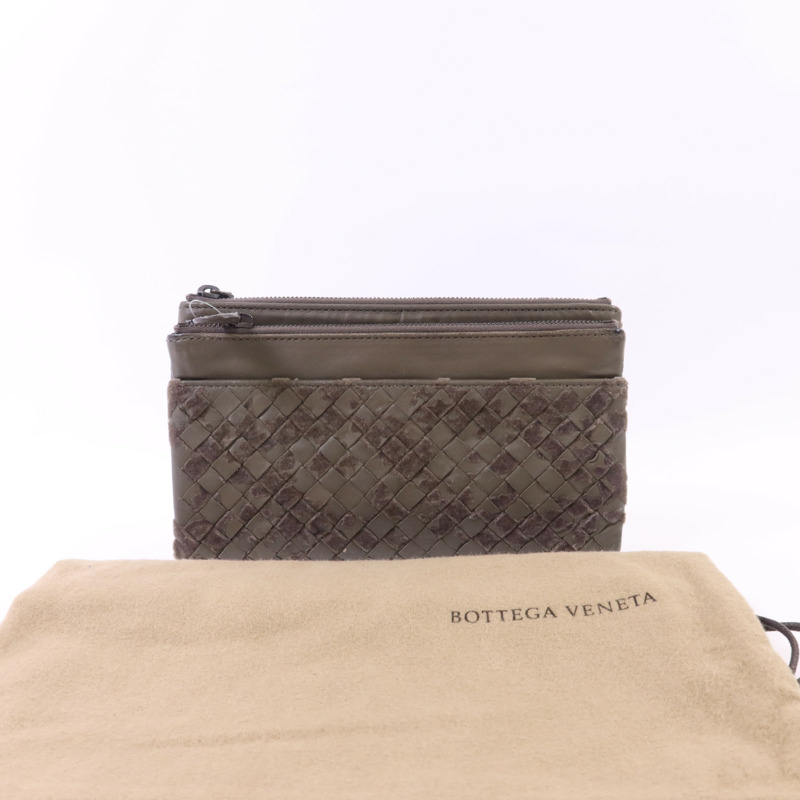BOTTEGA VENETA 織紋皮革/天鵝絨Long Wallet長錢包-24