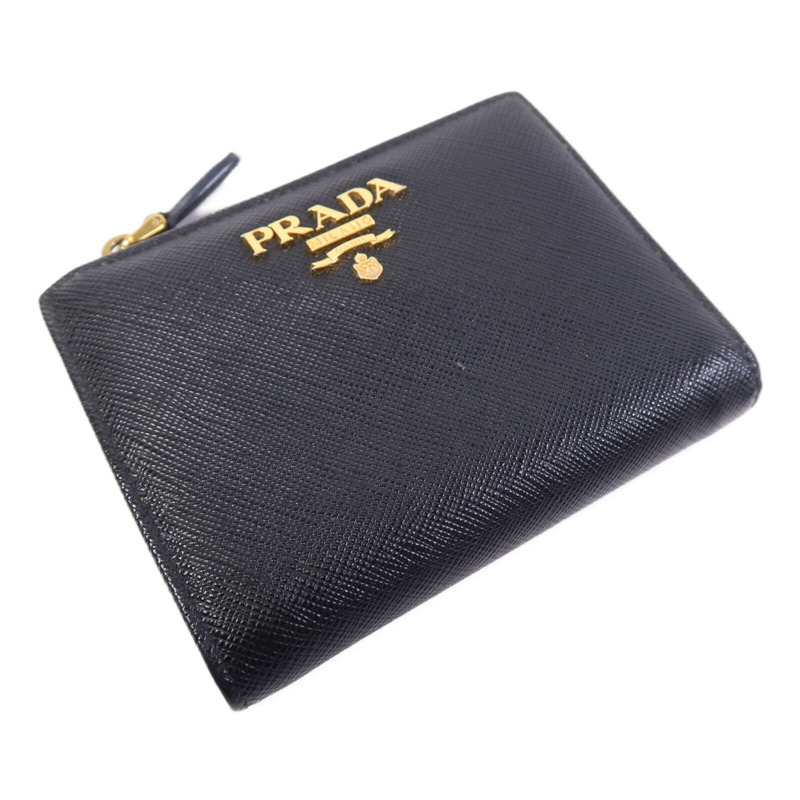 PRADA Saffiano皮革Bifold Wallet金扣錢包-2