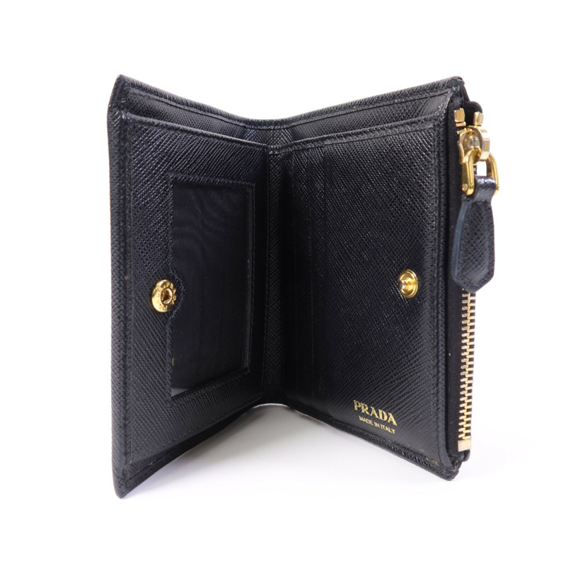 PRADA Saffiano皮革Bifold Wallet金扣錢包-4