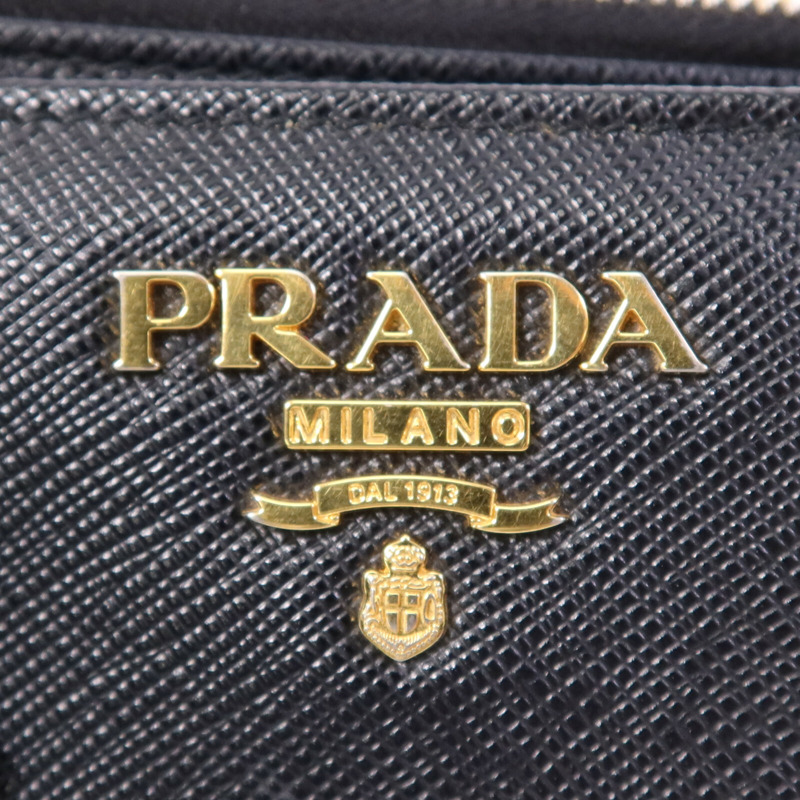 PRADA Saffiano皮革Bifold Wallet金扣錢包-6