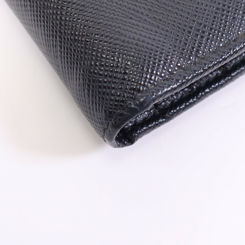 PRADA Saffiano皮革Bifold Wallet金扣錢包-9