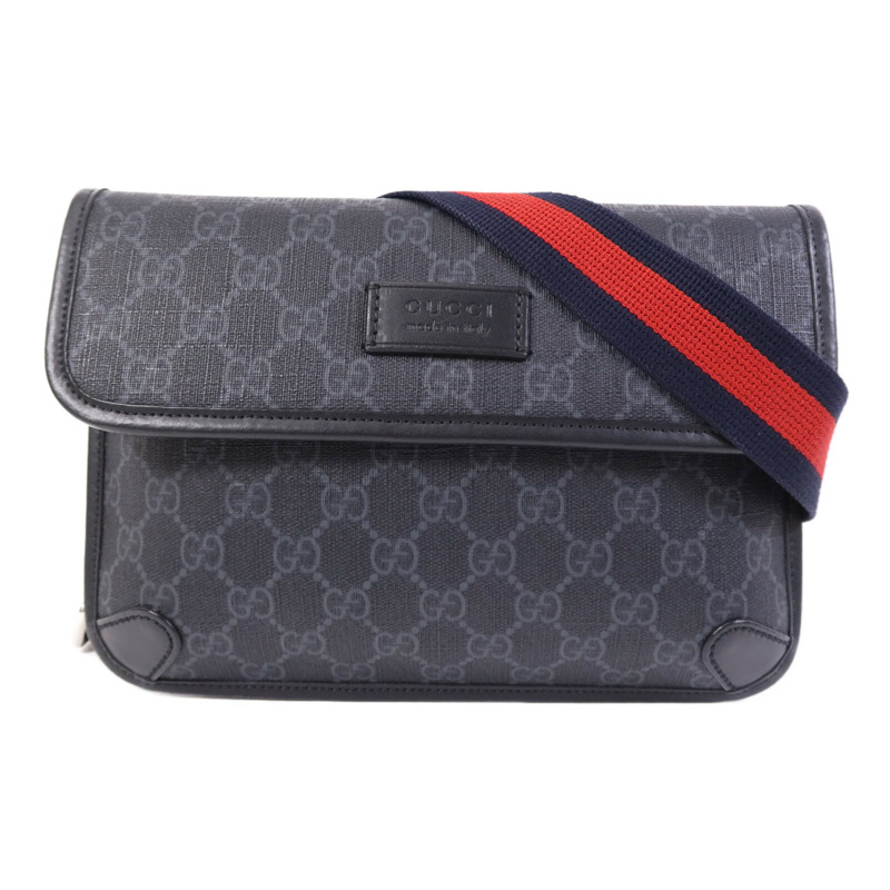 GUCCI 塗層帆布GG Supreme Waist Bag銀扣腰包-0
