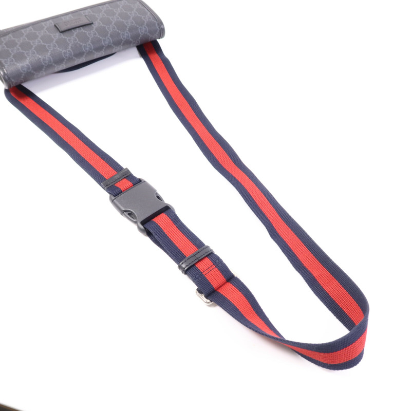 GUCCI 塗層帆布GG Supreme Waist Bag銀扣腰包-7
