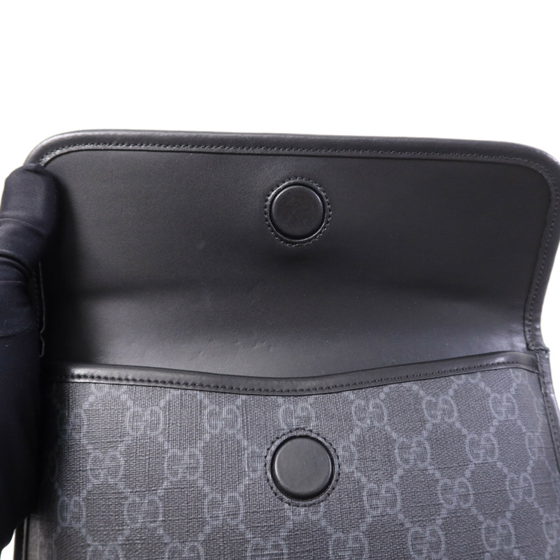 GUCCI 塗層帆布GG Supreme Waist Bag銀扣腰包-13