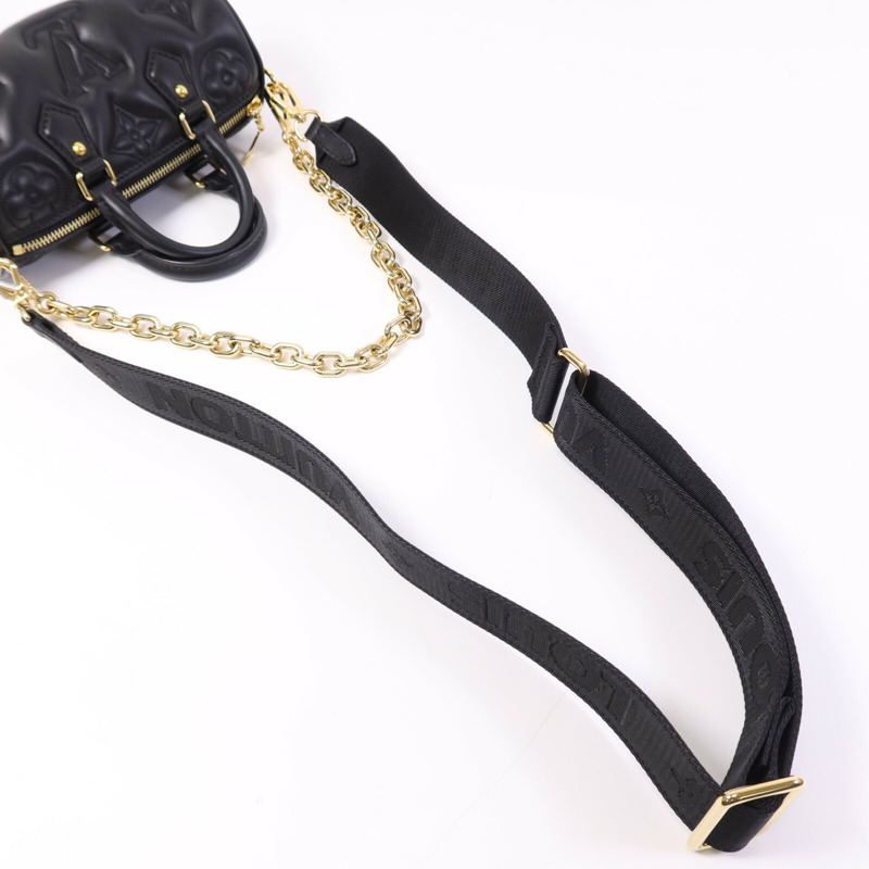 LOUIS VUITTON Monogram Empreinte Papillon BB Bubblegram金扣手挽肩背兩用袋-7
