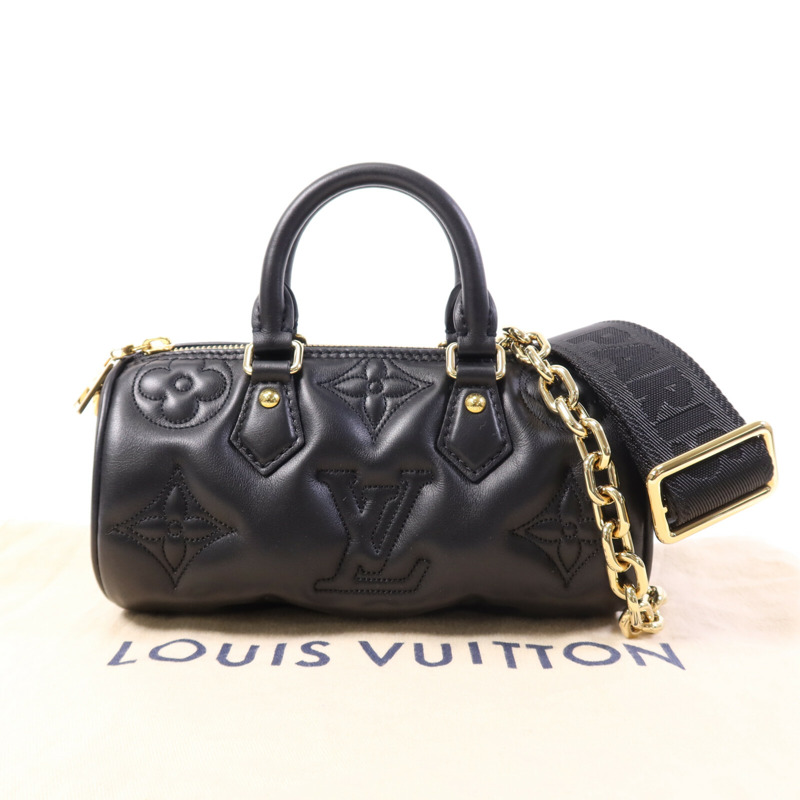 LOUIS VUITTON Monogram Empreinte Papillon BB Bubblegram金扣手挽肩背兩用袋-8